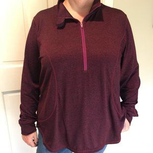 ZELOS Long Sleeve 3/4 Zip Workout Top (2X)